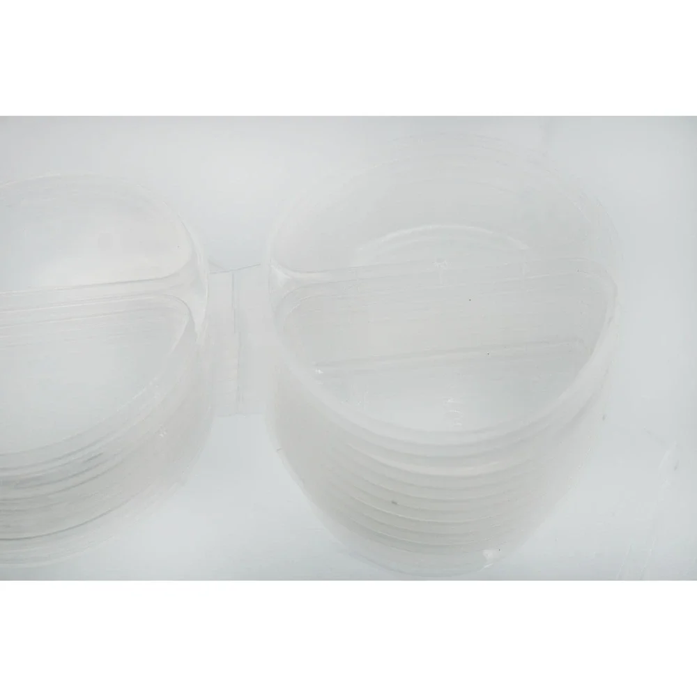 10 pcs Clear 2-Compartment Plastic Condiments Containers for Meal Prep and Dips